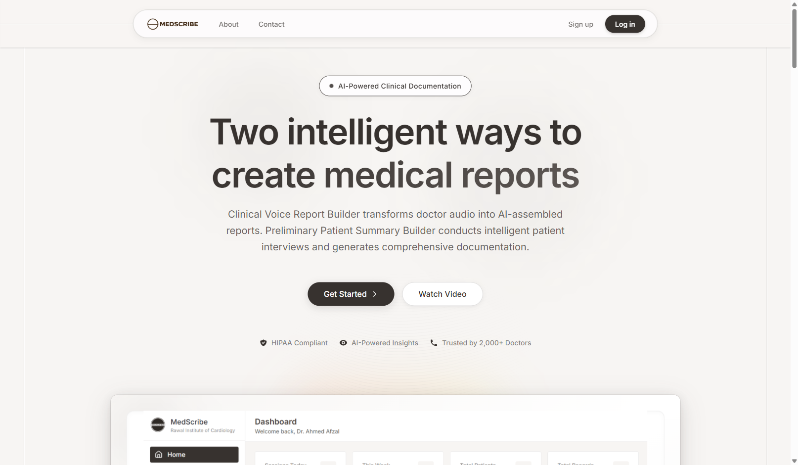 MEDSCRIBE — product interface